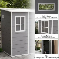 Outsunny Gartenhaus grau B/H/L: ca. 149x192x122 cm
