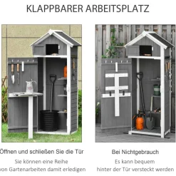 Outsunny Gartenhaus grau B/H/L: ca. 52,5x182x78 cm