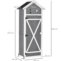 Outsunny Gartenhaus grau B/H/L: ca. 52,5x182x78 cm