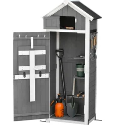 Outsunny Gartenhaus grau B/H/L: ca. 52,5x182x78 cm