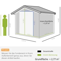 Outsunny Gartenhaus grau B/H/L: ca. 130x185x213 cm