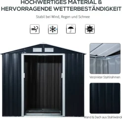 Outsunny Gartenhaus grau B/H/L: ca. 130x185x213 cm