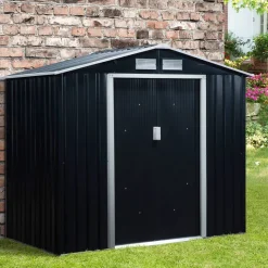 Outsunny Gartenhaus grau B/H/L: ca. 130x185x213 cm
