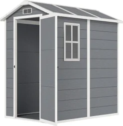 Outsunny Gartenhaus grau B/H/L: ca. 131x198x186 cm