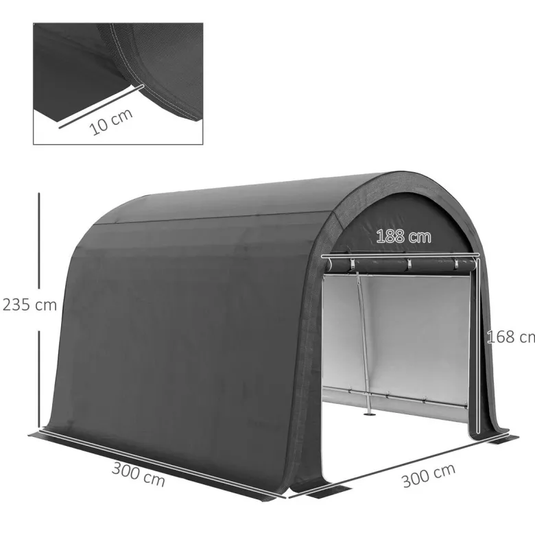 Outsunny Gartenhaus grau B/H/L: ca. 300x300x235 cm