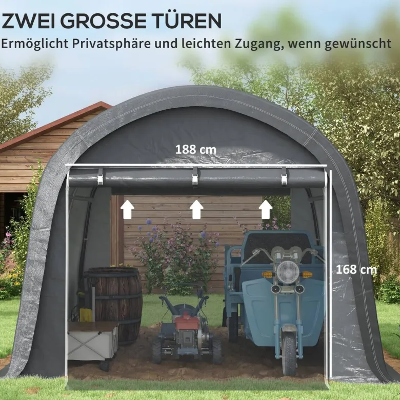 Outsunny Gartenhaus grau B/H/L: ca. 300x300x235 cm