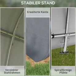 Outsunny Gartenhaus grau B/H/L: ca. 300x300x235 cm
