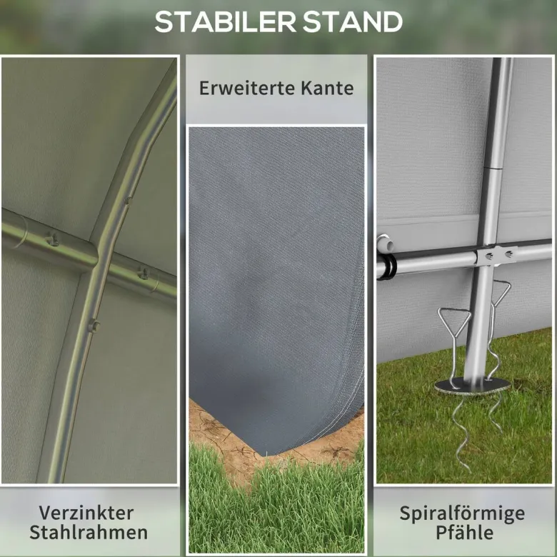 Outsunny Gartenhaus grau B/H/L: ca. 300x300x235 cm