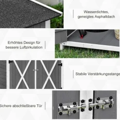 Outsunny Gartenhaus grau B/H/T: ca. 139x160x75 cm