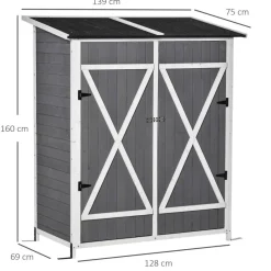 Outsunny Gartenhaus grau B/H/T: ca. 139x160x75 cm