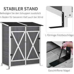 Outsunny Gartenhaus grau B/H/T: ca. 139x160x75 cm