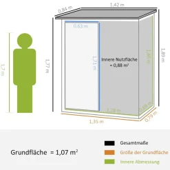 Outsunny Gartenhaus grün B/H/L: ca. 84x189x142 cm