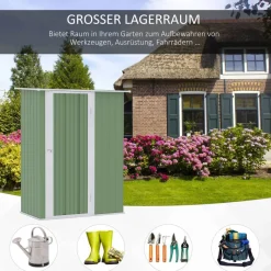 Outsunny Gartenhaus grün B/H/L: ca. 84x189x142 cm