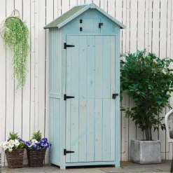Outsunny Gartenhaus hellblau B/H/L: ca. 54x179x77 cm