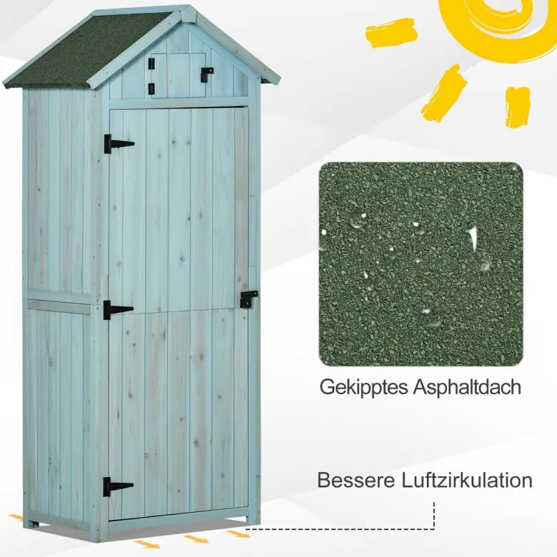 Outsunny Gartenhaus hellblau B/H/L: ca. 54x179x77 cm