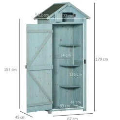 Outsunny Gartenhaus hellblau B/H/L: ca. 54x179x77 cm