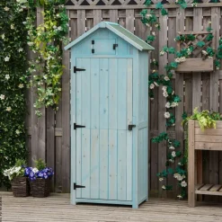 Outsunny Gartenhaus hellblau B/H/L: ca. 54x179x77 cm