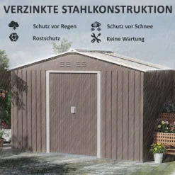 Outsunny Gartenhaus hellgrau B/H/L: ca. 195x192x277 cm