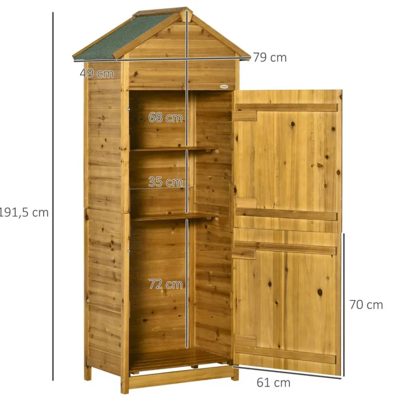 Outsunny Gartenhaus natur B/H/L: ca. 49x191,5x79 cm
