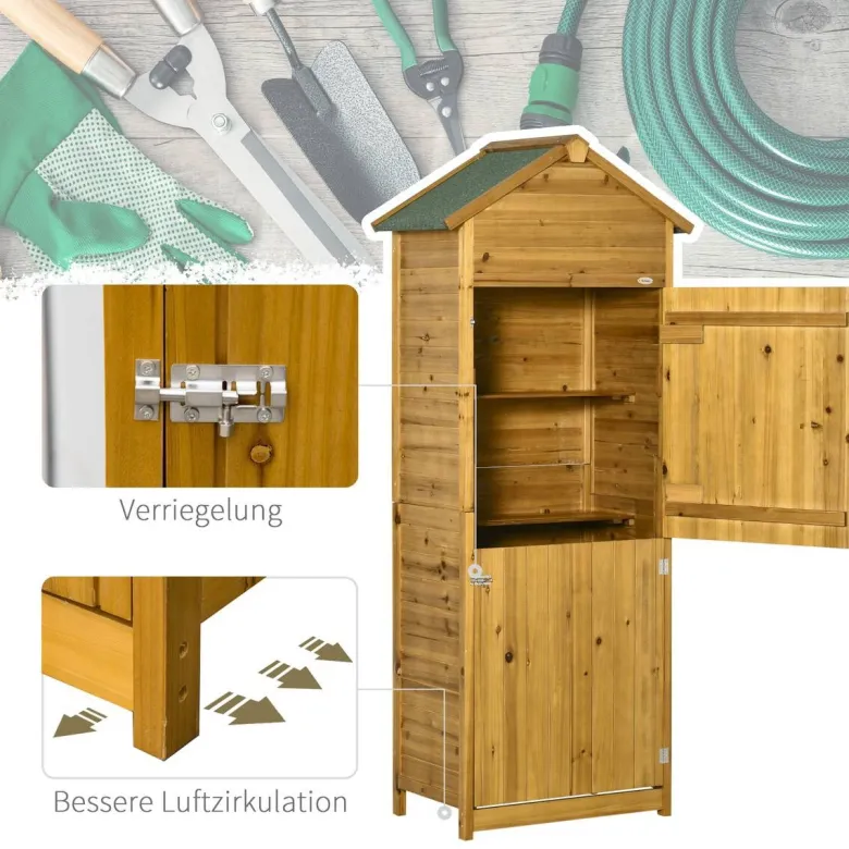 Outsunny Gartenhaus natur B/H/L: ca. 49x191,5x79 cm