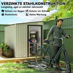 Outsunny Gartenhaus weiß B/H/L: ca. 206,5x181x154 cm
