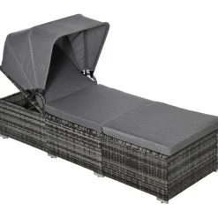 Outsunny Gartenliege grau Edelstahl B/H/L: ca. 65x195x40 cm