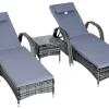Outsunny Gartenliege grau Metall