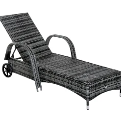 Outsunny Gartenliege grau Metall