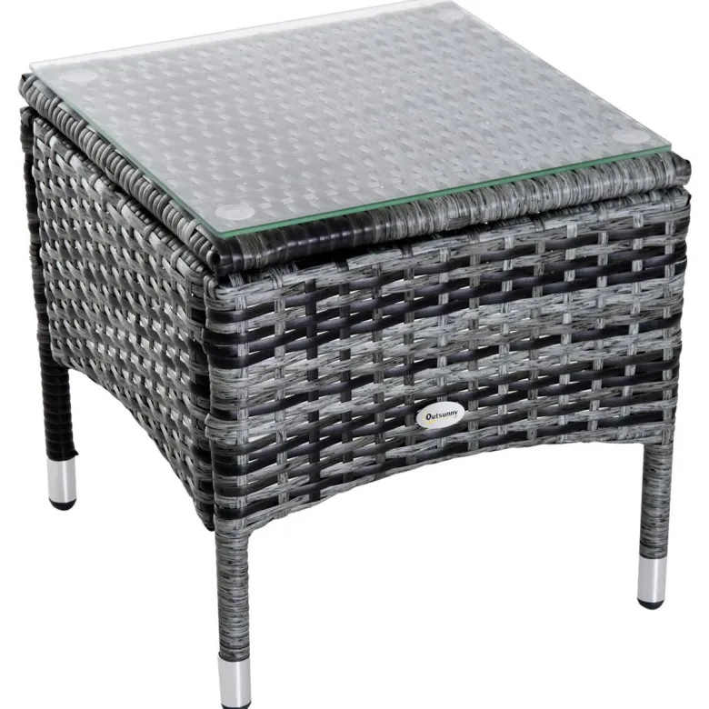 Outsunny Gartenliege grau Metall