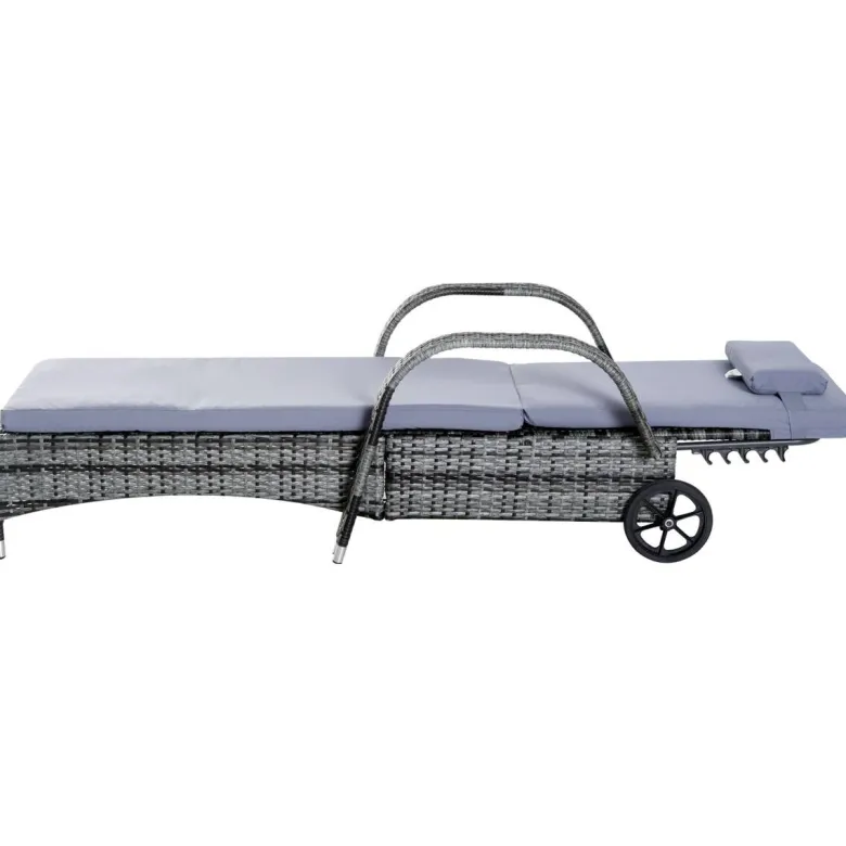 Outsunny Gartenliege grau Metall