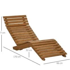 Outsunny Gartenliege mit Holzrahmen