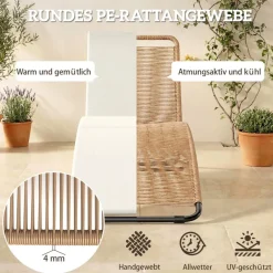 Outsunny Gartenliege schwarz Polyester B/H/L: ca. 57x80x175 cm