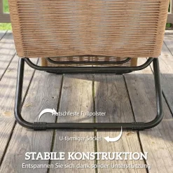 Outsunny Gartenliege schwarz Polyester B/H/L: ca. 57x80x175 cm