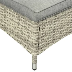 Outsunny Gartenliege-Set mit Tisch grau Polyrattan B/H/L: ca. 73x103x200 cm