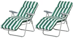 Outsunny Gartenliege weiß Stahl B/H/L: ca. 75x102x60 cm