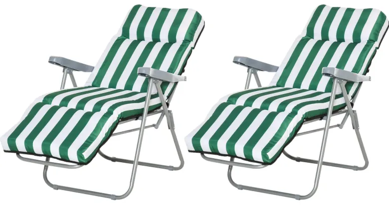 Outsunny Gartenliege weiß Stahl B/H/L: ca. 75x102x60 cm