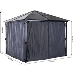 Outsunny Gartenpavillon braun Alu B/H/L: ca. 300x265x300 cm