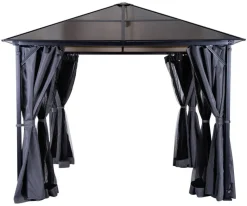 Outsunny Gartenpavillon braun Alu B/H/L: ca. 300x265x300 cm