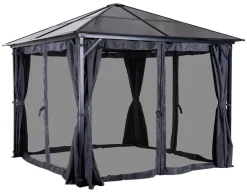 Outsunny Gartenpavillon braun Alu B/H/L: ca. 300x265x300 cm