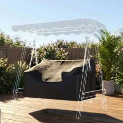 Outsunny Gartenschaukel-Abdeckung schwarz Polyester B/H/L: ca. 76x81x142 cm