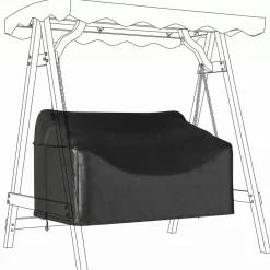 Outsunny Gartenschaukel-Abdeckung schwarz Polyester B/H/L: ca. 76x81x142 cm