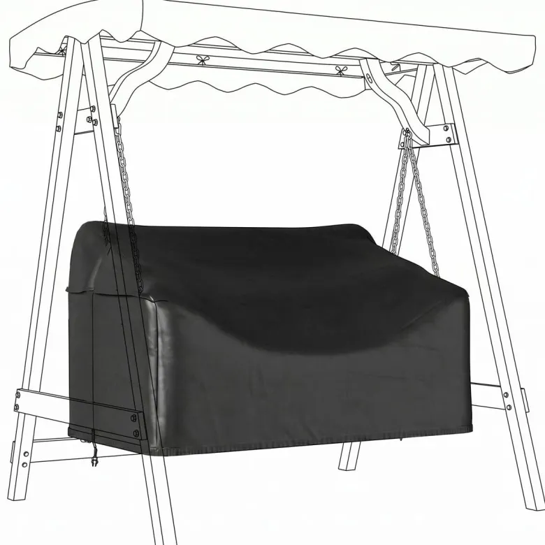 Outsunny Gartenschaukel-Abdeckung schwarz Polyester B/H/L: ca. 76x81x142 cm