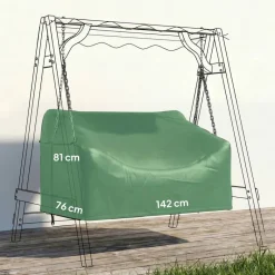 Outsunny Gartenschaukel-Abdeckung schwarz Polyester B/H/L: ca. 76x81x142 cm