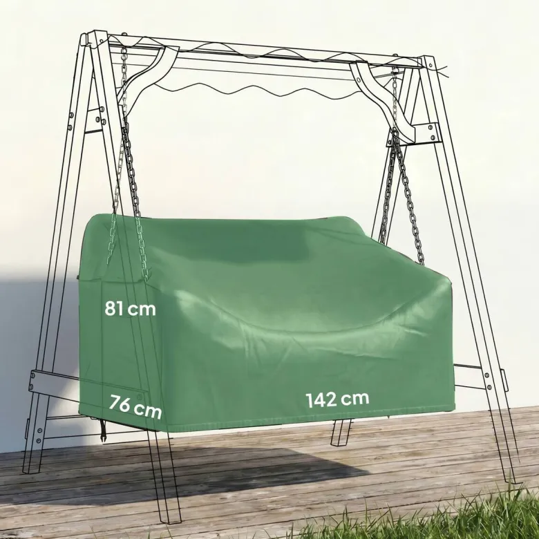 Outsunny Gartenschaukel-Abdeckung schwarz Polyester B/H/L: ca. 76x81x142 cm