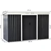 Outsunny Gartenschrank dunkelgrau Stahl B/H/L: ca. 130x173x277 cm