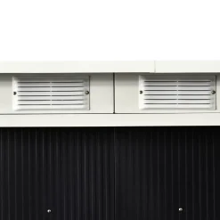 Outsunny Gartenschrank dunkelgrau Stahl B/H/L: ca. 130x173x277 cm