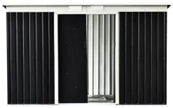 Outsunny Gartenschrank dunkelgrau Stahl B/H/L: ca. 130x173x277 cm