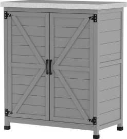 Outsunny Gartenschrank grau Stahl B/H/L: ca. 43x92x79 cm