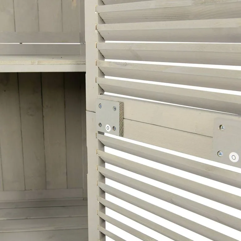 Outsunny Gartenschrank grau Kiefer B/H/L: ca. 46,5x160x87 cm