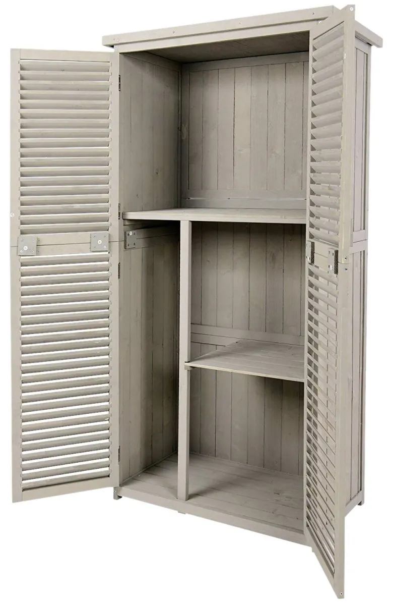 Outsunny Gartenschrank grau Kiefer B/H/L: ca. 46,5x160x87 cm